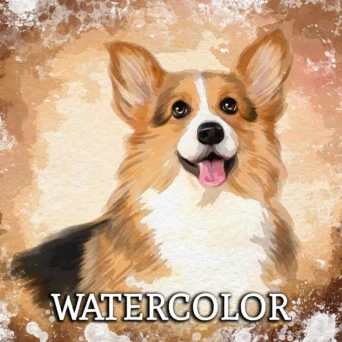 Watercolor Portraits Dog